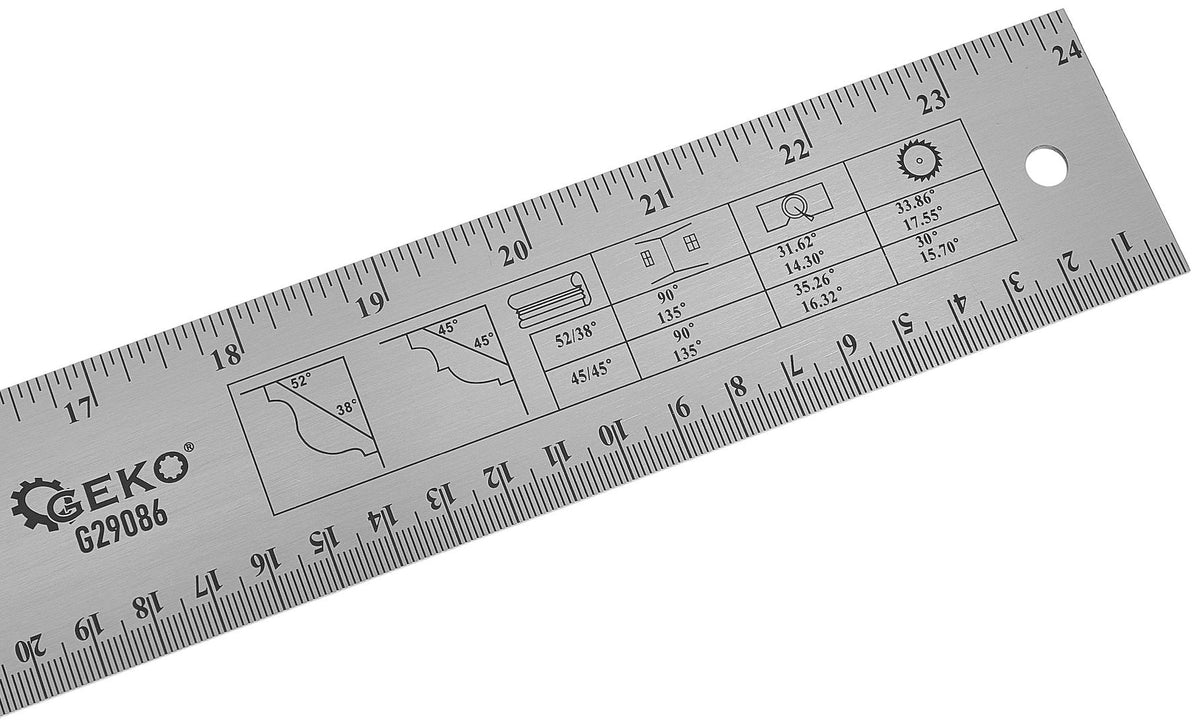 Goniometro da falegname, righello angolare regolabile in alluminio, 600 mm Geko
