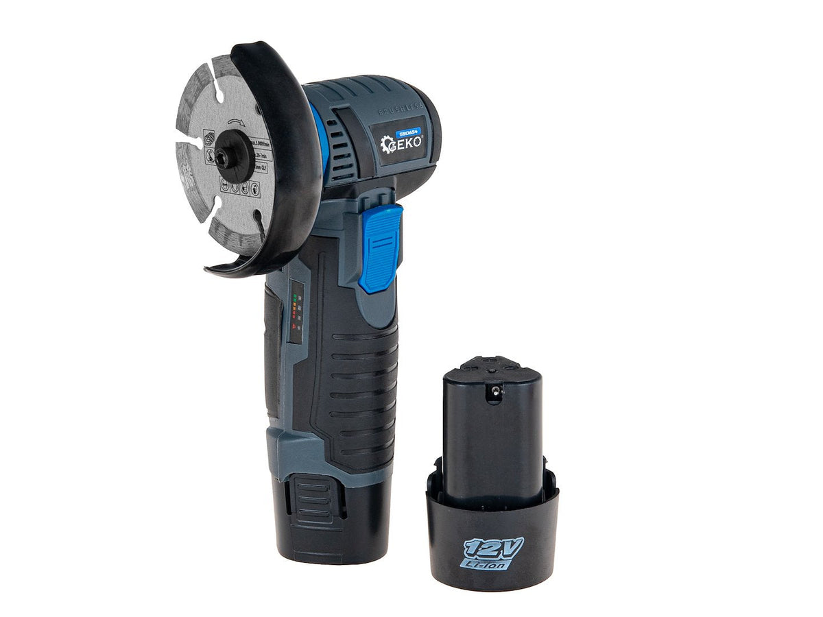 Mini smerigliatrice angolare 12 V – 76 mm, con 2 batterie Geko