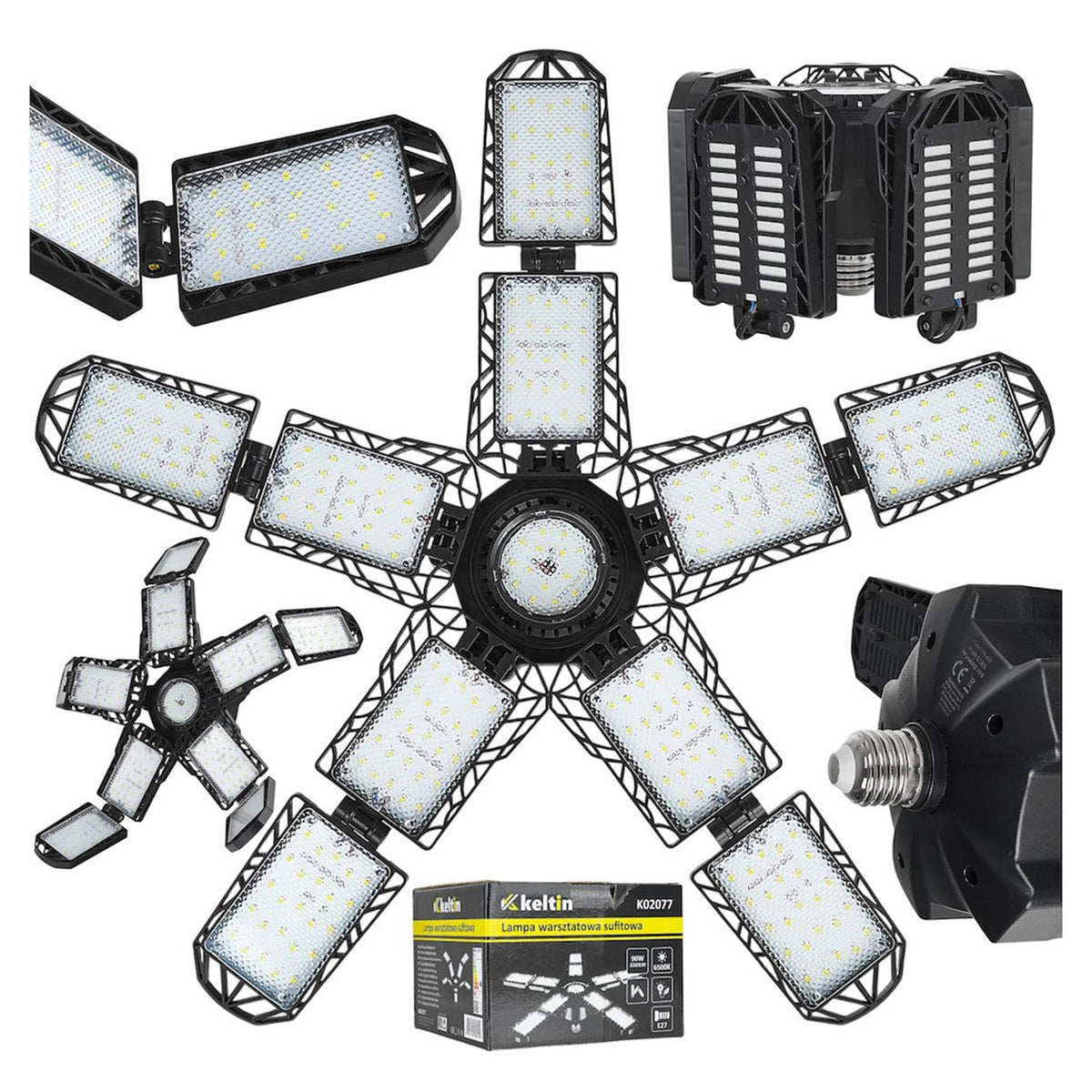 Lampada LED pieghevole attacco E27 90W 8300 lm 6500K Keltin