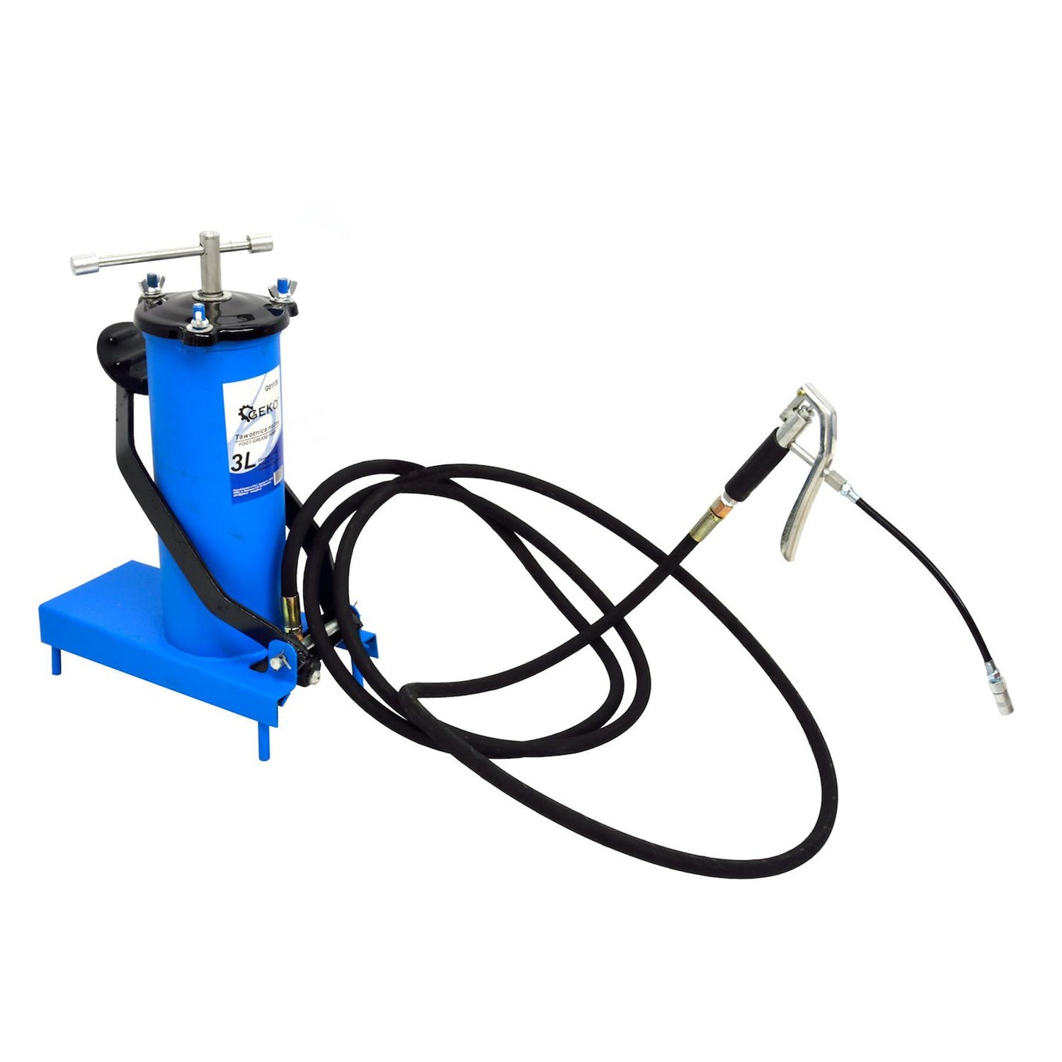 Pompa ingrassatrice a pedale con tubo da 4 m , pompa grasso ad aria compressa 3 litri Geko