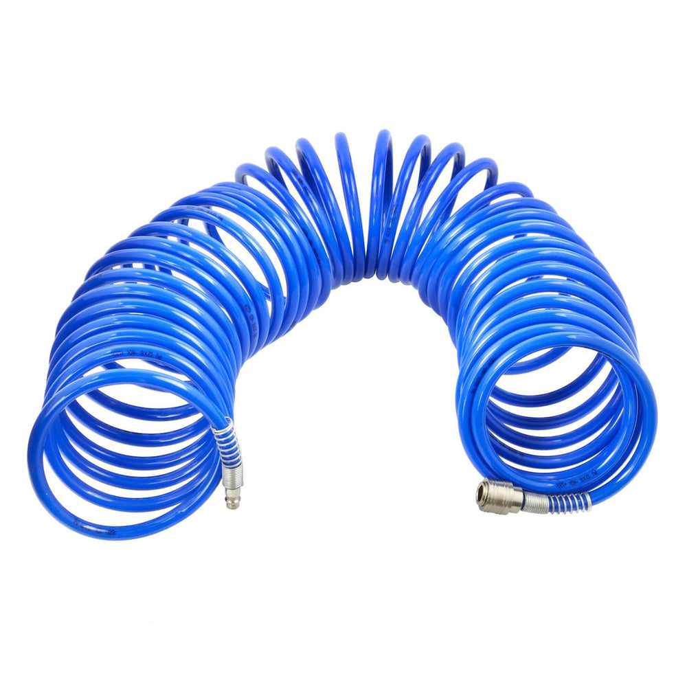 Tubo a spirale per aria compressa, 10 m con attacchi rapidi diametro 8–12 mm Geko