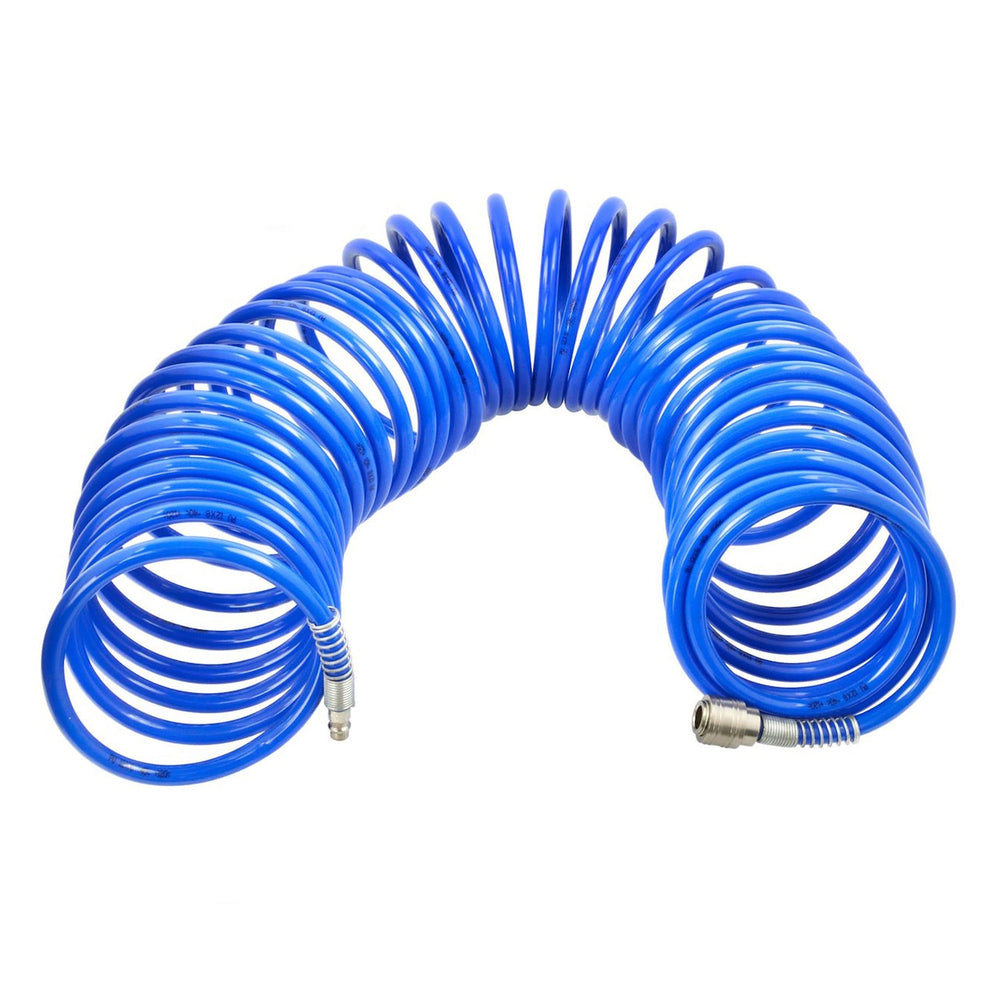Tubo a spirale per aria compressa, 15 m con attacchi rapidi diametro 8–12 mm Geko