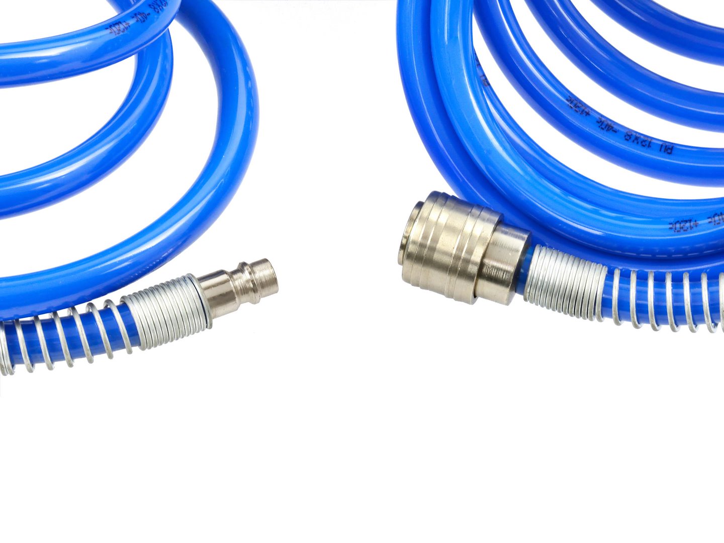 Tubo a spirale per aria compressa, 20 m diametro 8 × 12 mm con attacchi rapidi inclusi