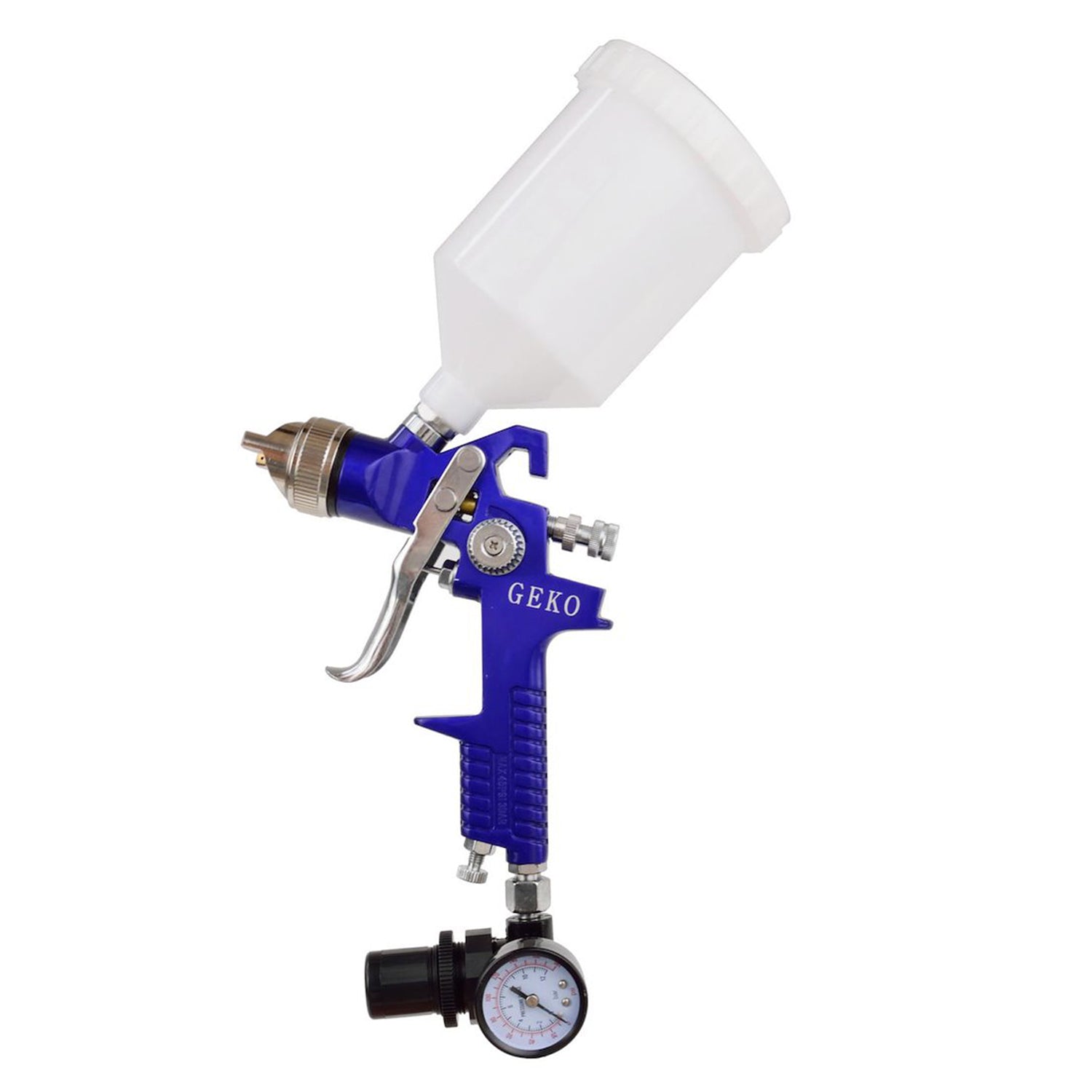 Pistola a spruzzo pneumatica con regolatore di pressione valvola di controllo dell'aria, manometro e filtro separatore sifone per acqua compressore,pistola di verniciatura con separatore filtro trappola acqua olio, filettatura standard 1/4", Geko
