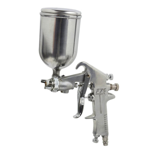 Pistola per verniciare a spruzzo ,serbatoio metallico soprastante con capacità 300 ml e ugello 1,5 mm, Geko