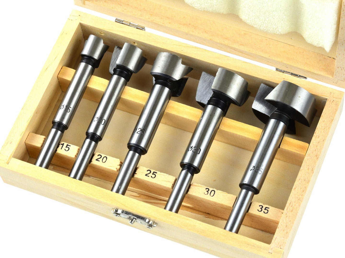 Set di frese per scanalature del legno, punte da taglio legno in metallo duro, custodia in legno, 5 pezzi, gambo 8 e 10 mm
