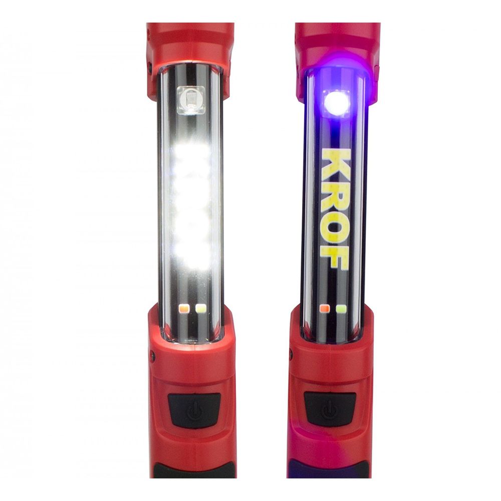 Luce LED, ricaricabile, luce LED lampada per officina, casa, 4W COB + 1W UV LED, Kroftools