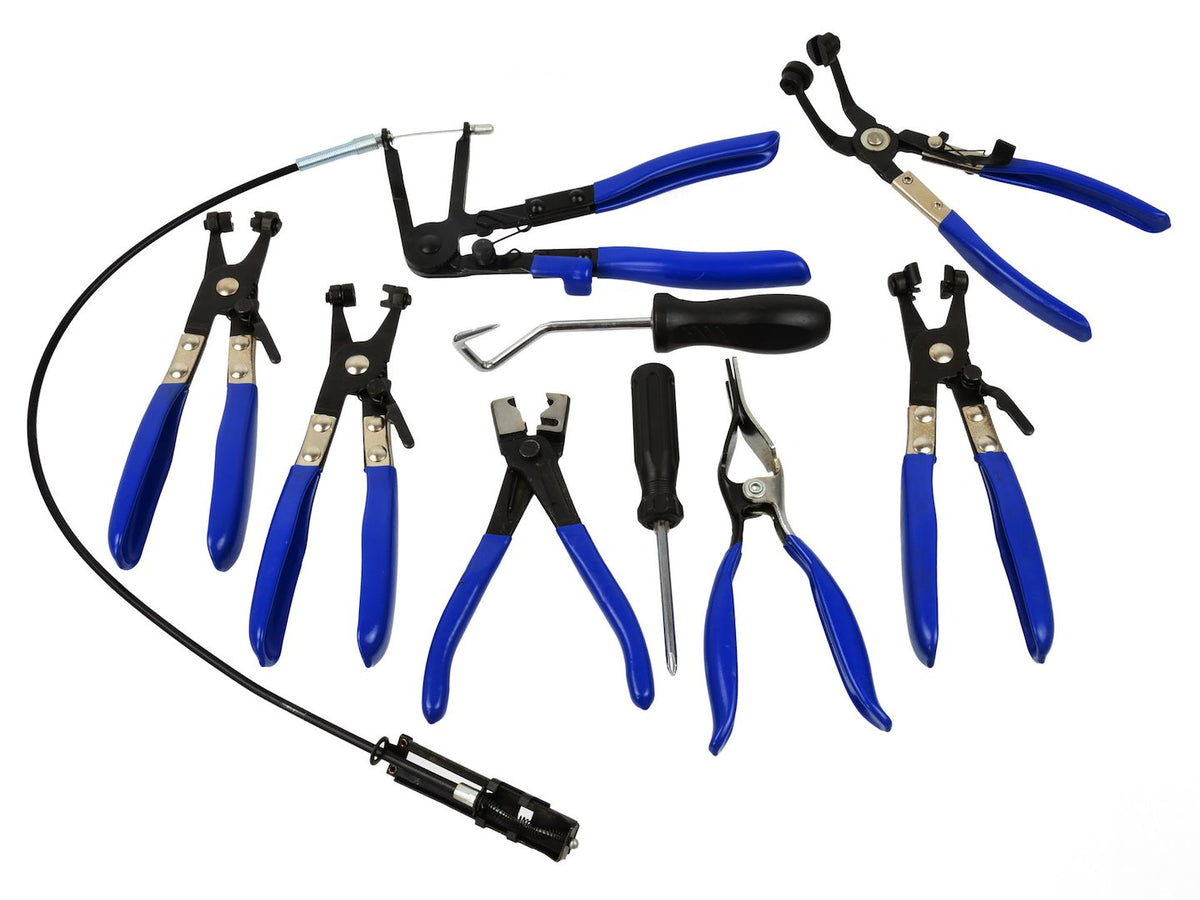 Set-kit pinza fascette auto, stringitubo per riparazione, pinze per morsetti impianti 9 pezzi