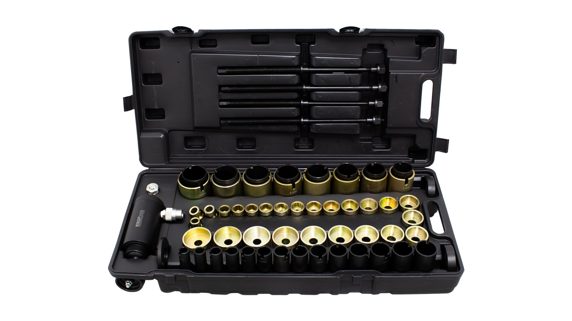 Estrattori set per montaggio smontaggio cuscinetti ruota e boccole, utensili per espulsione cuscinetti assiali, 63 pezzi