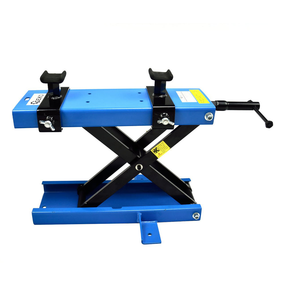 Ponte sollevatore cric idraulico a forbice per moto, da officina, capacità max. 500kg altezza regolabile 9-40 cm, cavalletto alzamoto con 2 selle antiscivolo, Premium