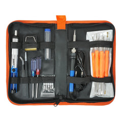 Saldatore a stagno kit 60w temperatura regolabile 200-450℃ stagnatore elettrico 10 pezzi con 5 punte di saldatura, filo per saldatura, pompa dissaldante, Verke