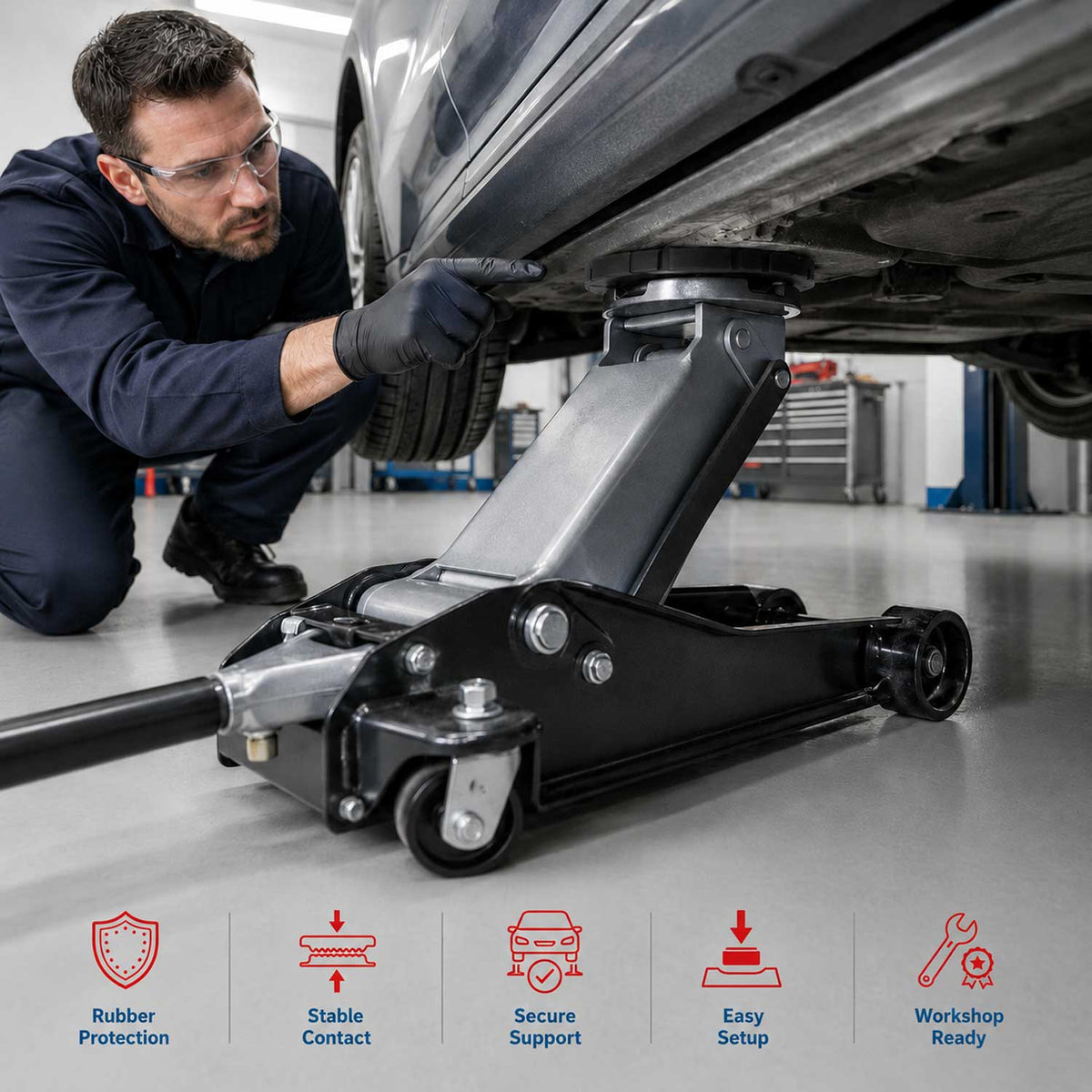 Tampone in gomma rotondo per cric sollevatore, cuscinetto auto Gebo Tools