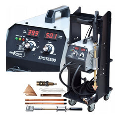 Kit estrattore per carrozzeria 230 V, stazione saldatrice per rimozione ammaccature a punti 5 modalità di saldatura, kit di strumento per riparazione ammaccature carrozzeria per auto camion moto