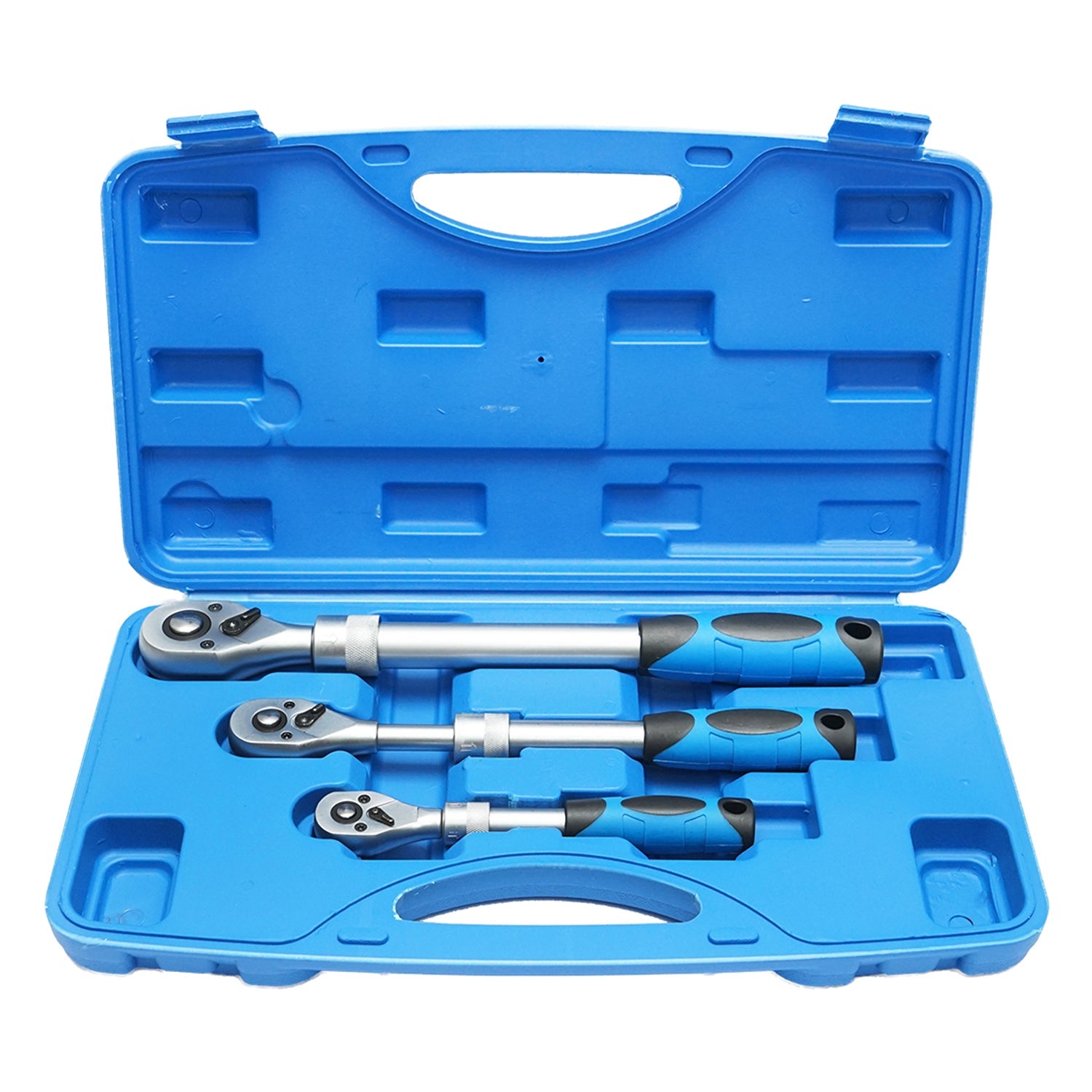 Cricchetto reversibile, set di 3 chiave a cricchetto 1/4", 3/8", 1/2", impugnatura a cricchetto, regolabile