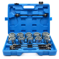 Estrattori set per montaggio smontaggio cuscinetti ruota e boccole, utensili per espulsione cuscinetti assiali, 24 pezzi Geko