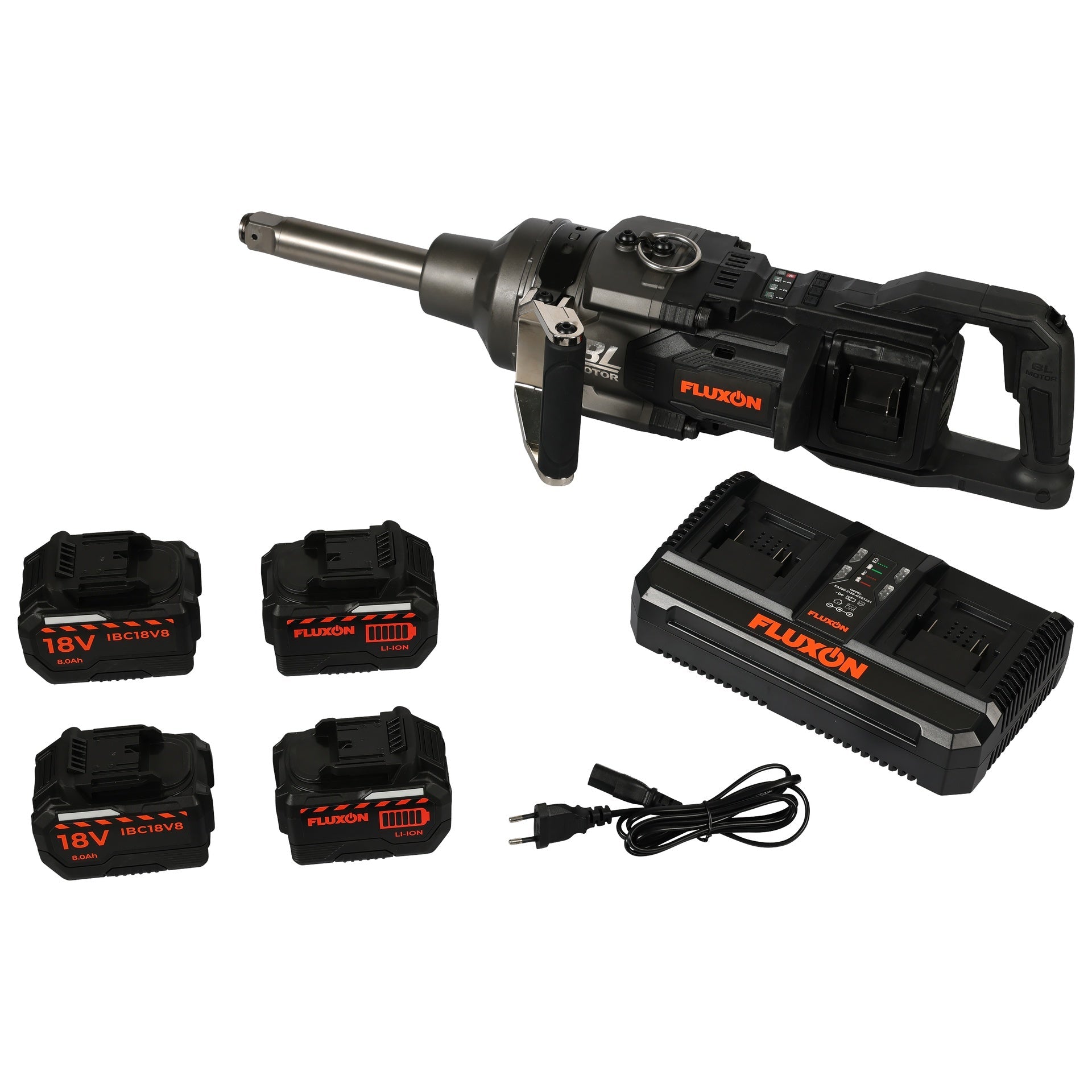 Avvitatore ad impulsi 1" 4000NM a 4 batterie 8 Ah 18 V con motore brushless , doppio caricabatterie