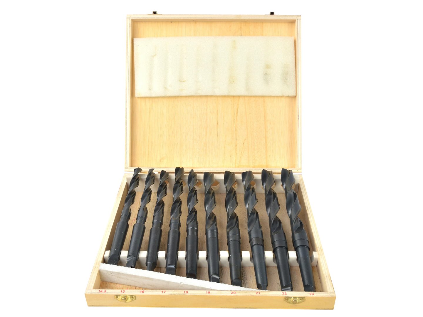 Set 10 punte cono morse MK2 per metallo, 14,5–23 mm – HSS