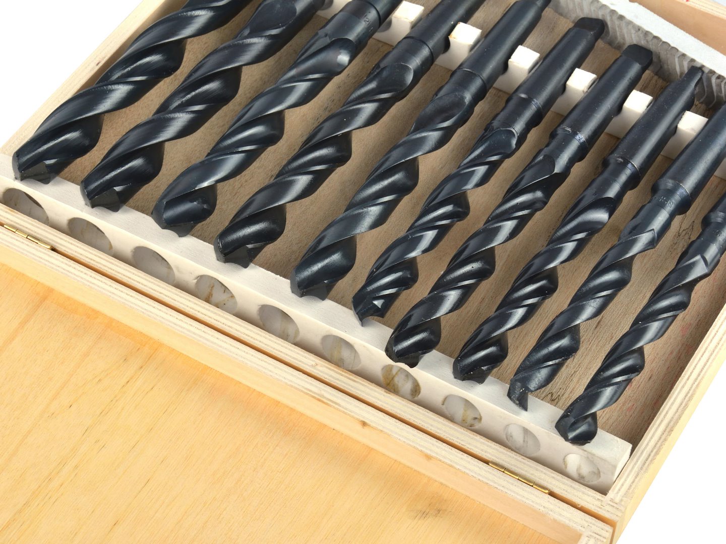Set 10 punte cono morse MK2 per metallo, 14,5–23 mm – HSS