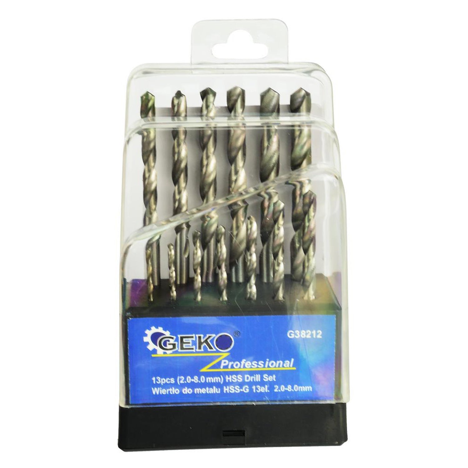 Set di 13 punte trapano professionali, per metallo, 2-8 mm, HSS, attacco cilindrico, punta a 135° gradi