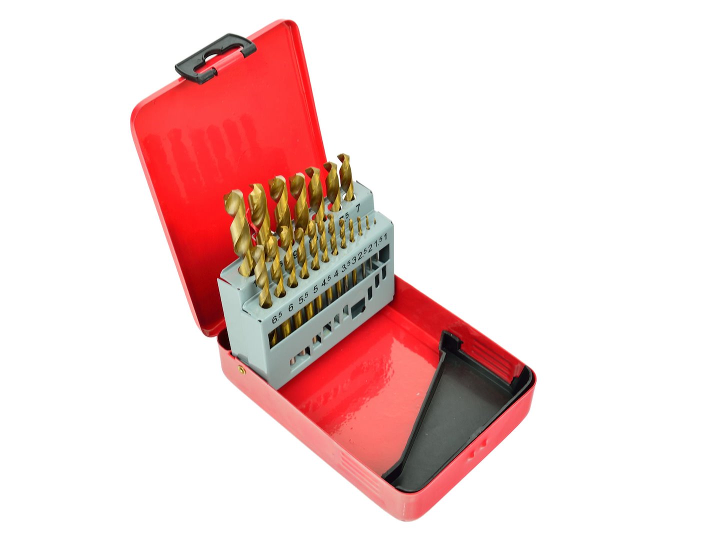 Set di 19 punte trapano al titanio HSS per metallo, 1-10 mm GEKO