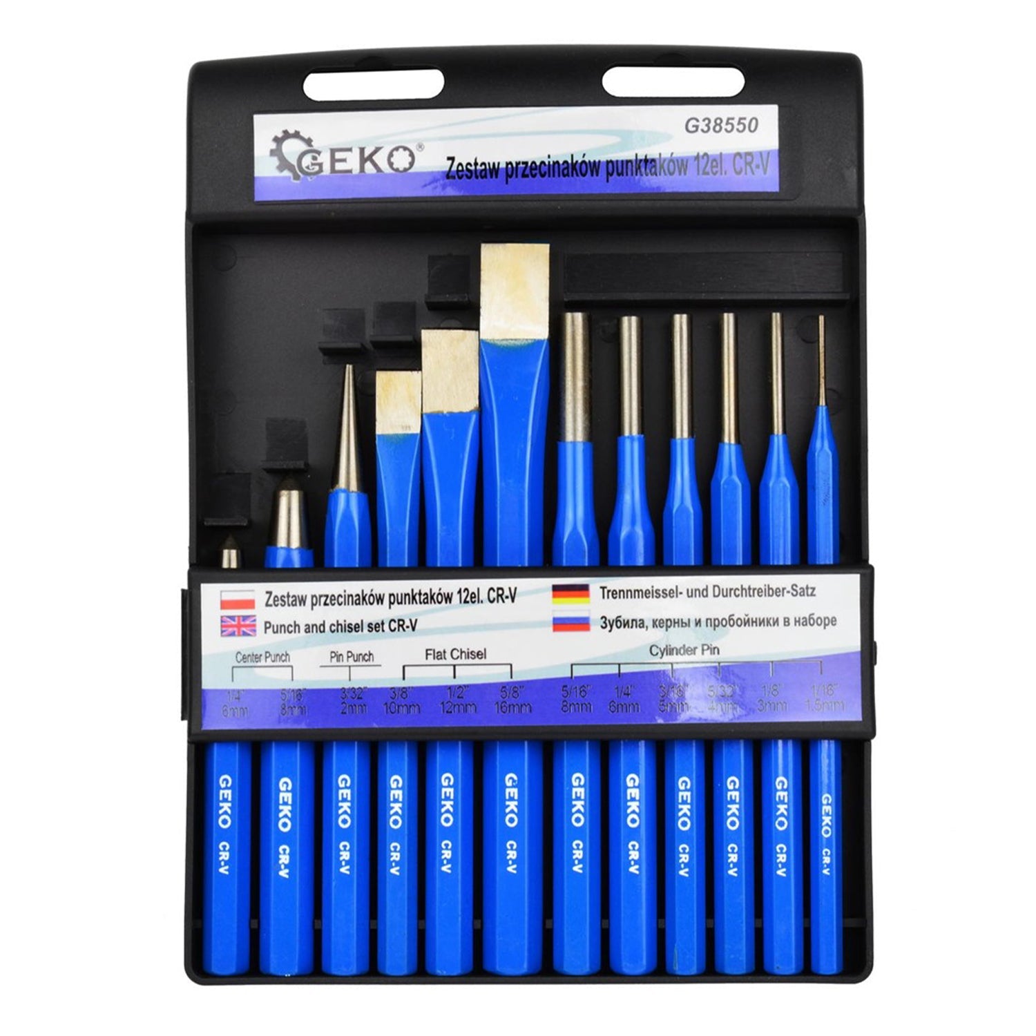 Set di punzoni e scalpelli, 12 pezzi Geko