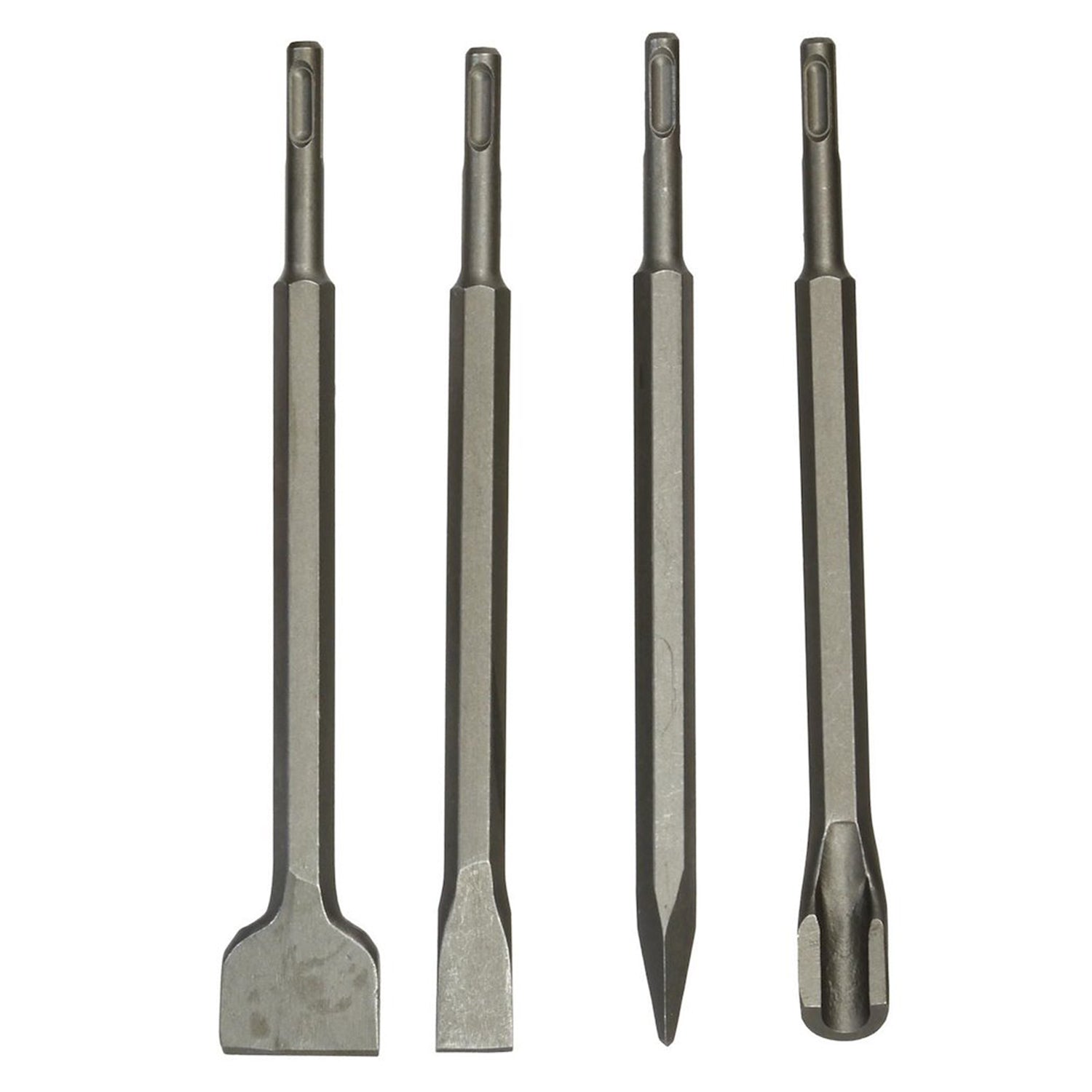 Set di 4 scalpelli SDS-PLUS per piastrelle tracce muro muratura calcestruzzo pietra per trapano, 250 mm scalpello a punta 2 piatti, Geko