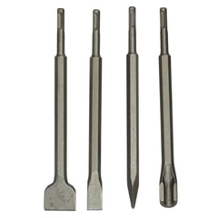 Set di 4 scalpelli SDS-PLUS per piastrelle tracce muro muratura calcestruzzo pietra per trapano, 250 mm scalpello a punta 2 piatti, Geko