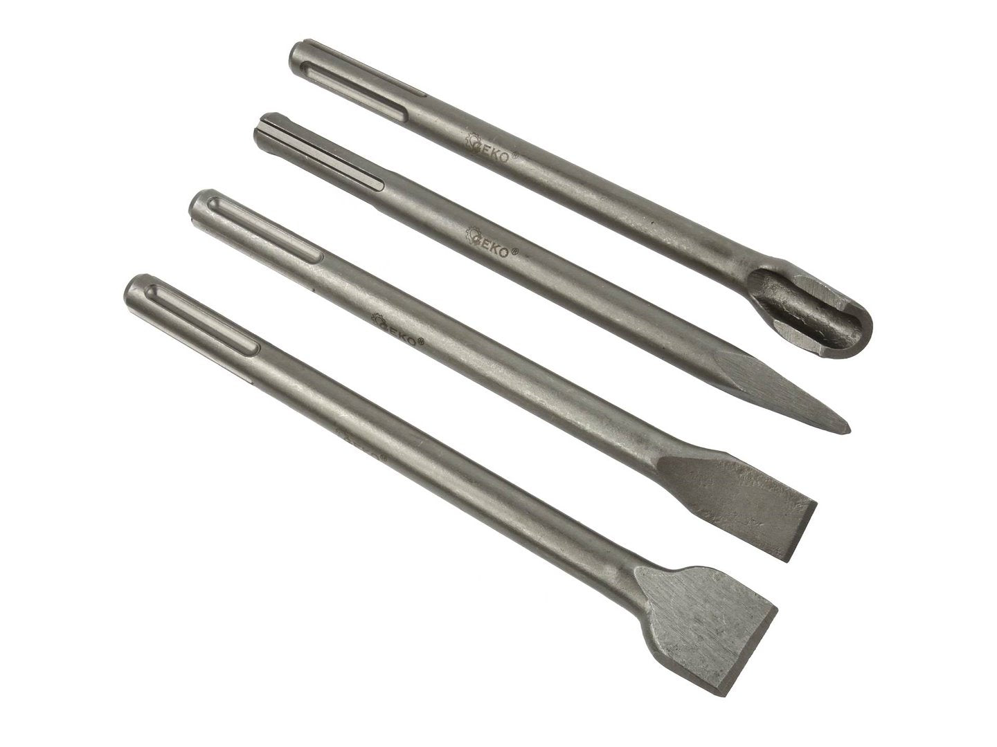 Set di 4 scalpelli SDS-MAX per piastrelle tracce muro muratura calcestruzzo pietra per trapano, 250 mm Geko