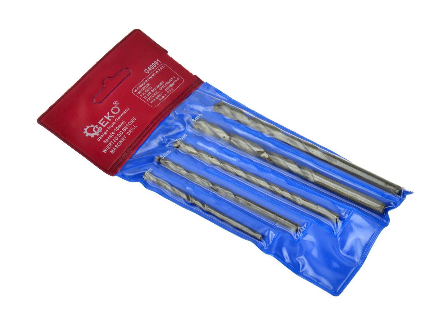 Set di 5 punte per trapano per calcestruzzo, punte per trapano per forare pietra, 4-10 mm Geko