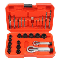 Set estrattore per viti, dadi e spine danneggiate, kit attrezzi per la rimozione bulloni e viti con punta da trapano, vite esagonale, strumento a manicotto, estrattore di bulloni a filo rotto 26 pezzi Verke