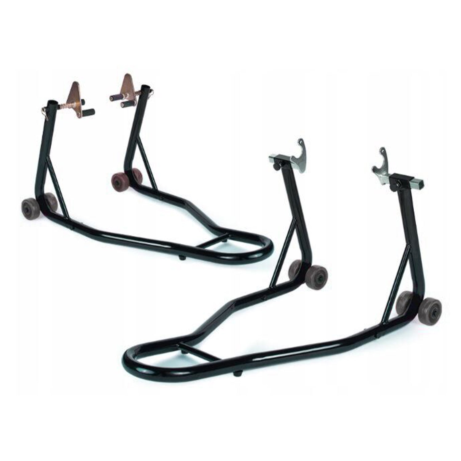 Cavalletto moto carico massimo 250 kg, bloccaggio ruota moto per pneumatici anteriori e posteriori, cavalletto alzamoto