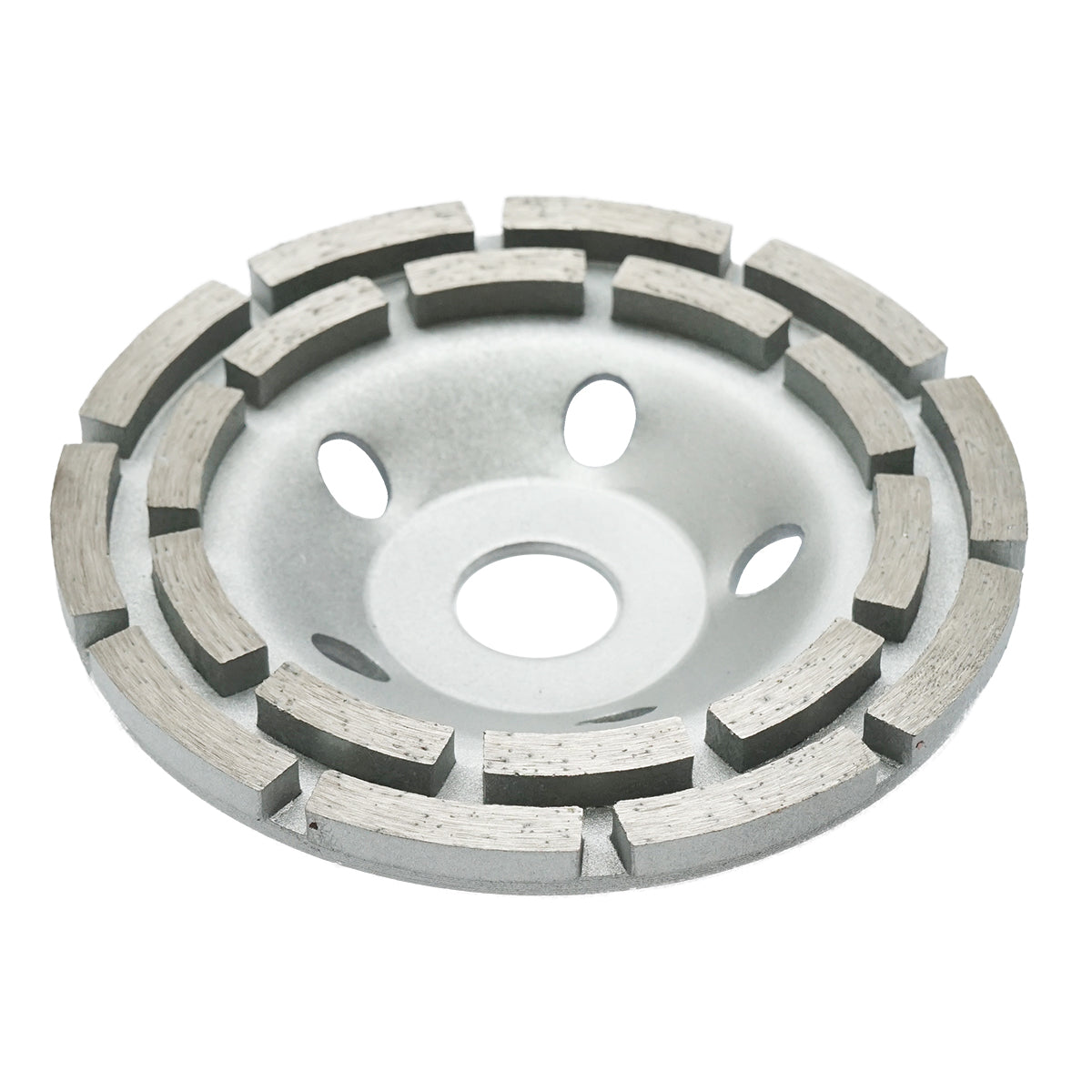Disco abrasivo diamantato universale per levigatura cemento calcestruzzo, granito e marmo, doppia fila, diametro 125 x 22.23 mm