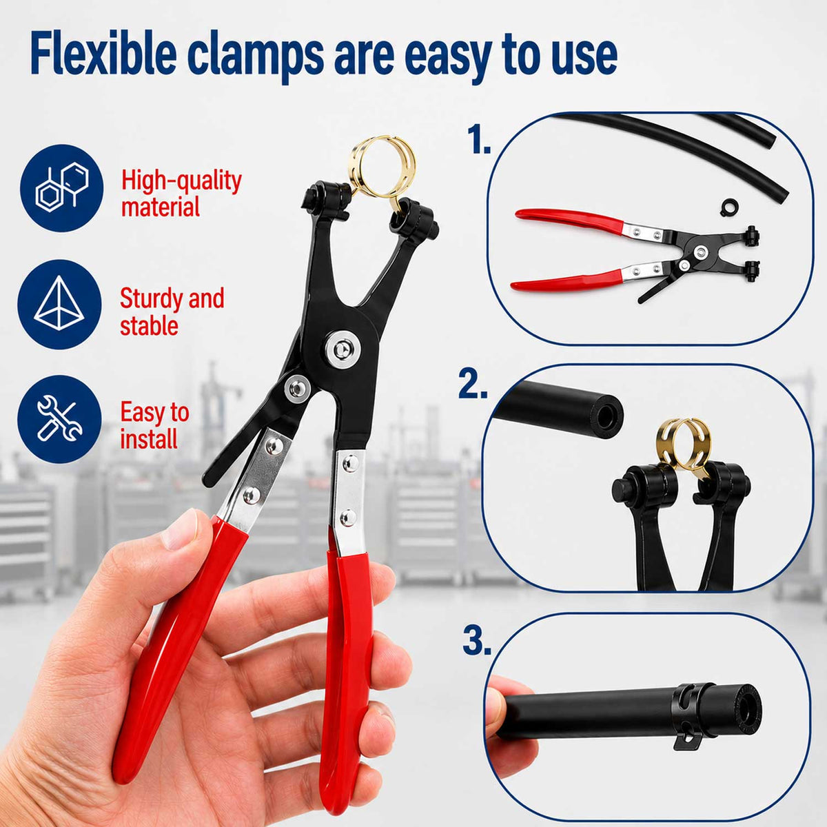 Pinza per fascette auto e stringitubo, strumento per l'installazione e rimozione di fascette stringitubo Gebo Tools
