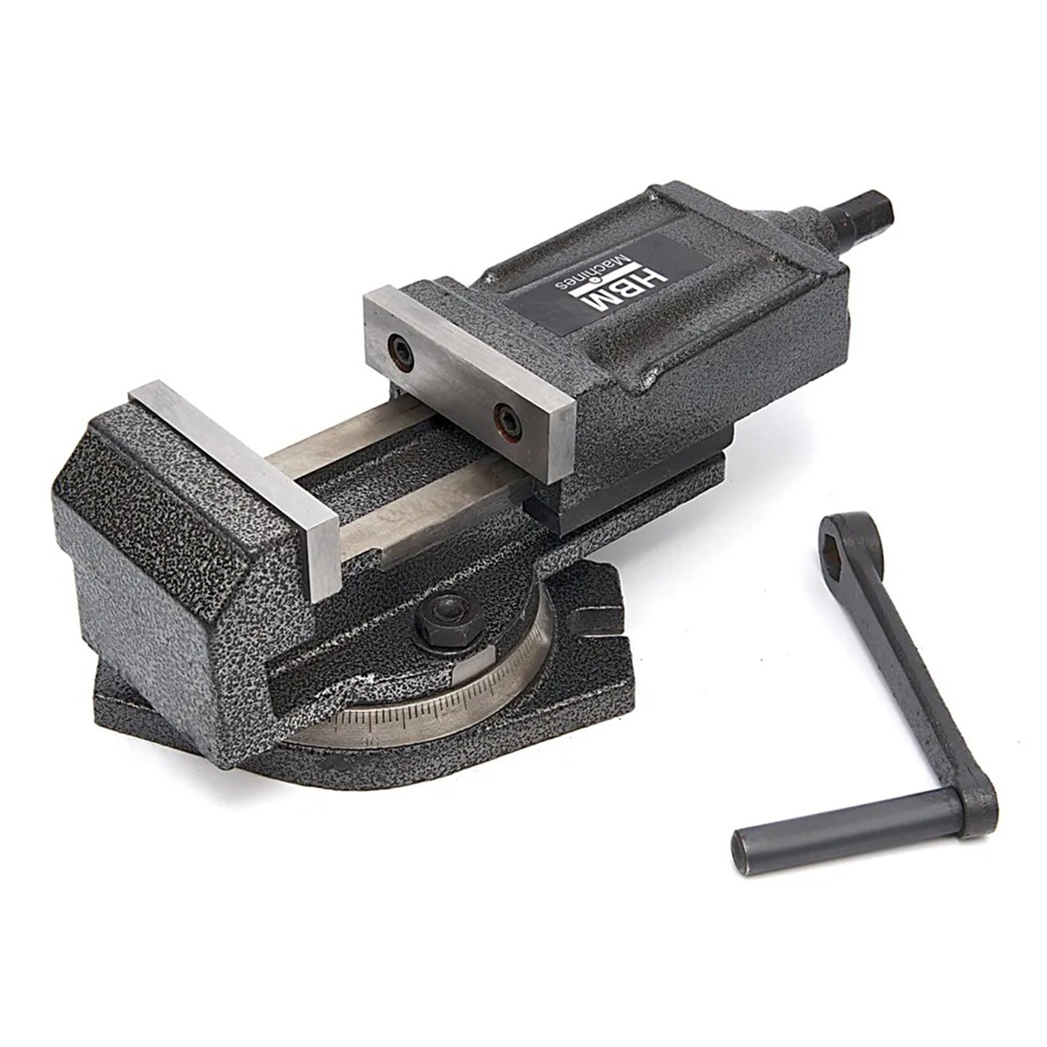 Morsa di precisione da banco con base girevole, morsa da banco rotante-girevole, per trapani e fresatrici, per lavori metallurgici e professionali, 80 mm, Hbm Olanda