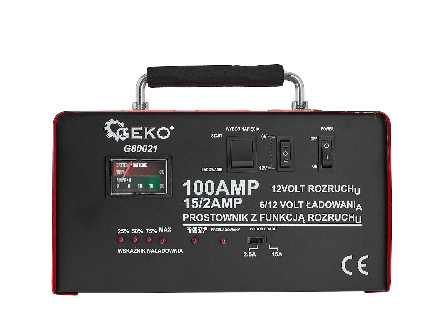 Caricabatterie auto con avviamento 100A, 6/12V, avviatore per batterie auto 20-120 Ah Geko