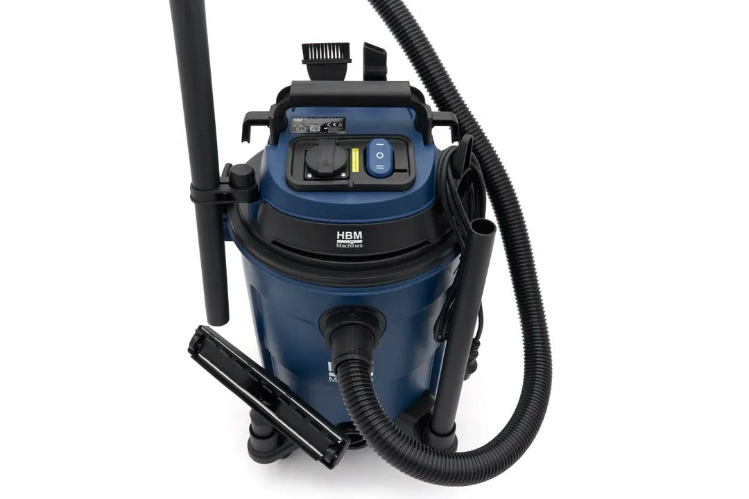 Aspirapolvere aspiratore industriale secco umido per officina casa e auto 1200 W 25 litri HBM