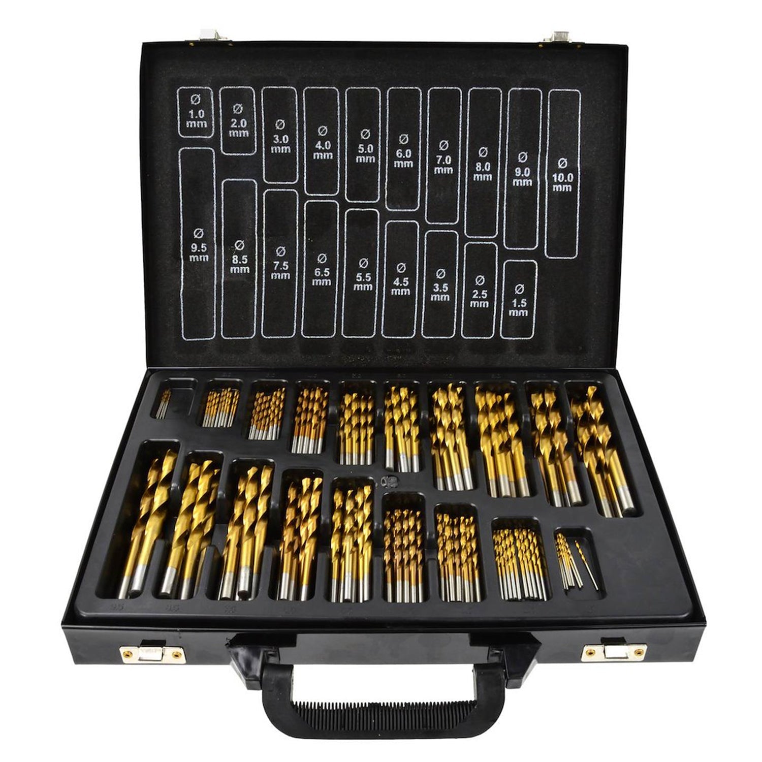 Set di 170 punte trapano al titanio HSS per metallo, 1-10 mm - Geko