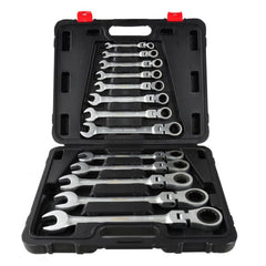 Set da 13 pezzi set di chiavi a cricchetto snodate 8 – 32 mm, chiavi combinate a cricchetto con snodo/snodabili, Keltin