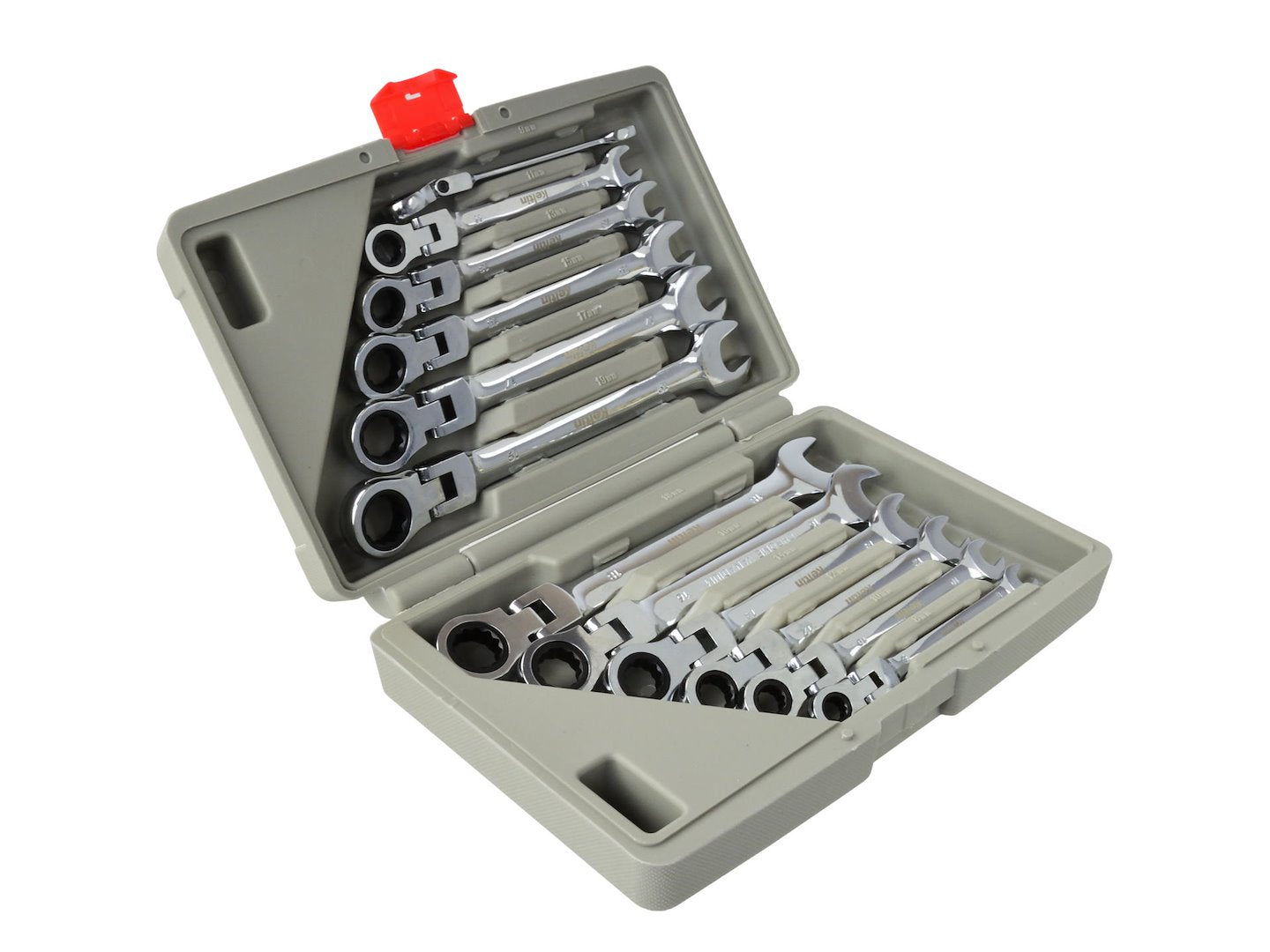 Set da 12 pezzi set di chiavi a cricchetto snodate 8 – 19 mm, chiavi combinate a cricchetto con snodo/snodabili, Keltin