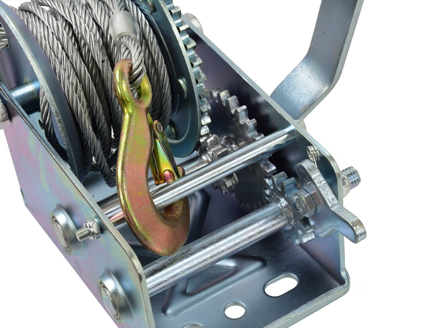 Verricello manuale, portata massima 1134 kg, cavo da 10 m, ideale per traino auto
