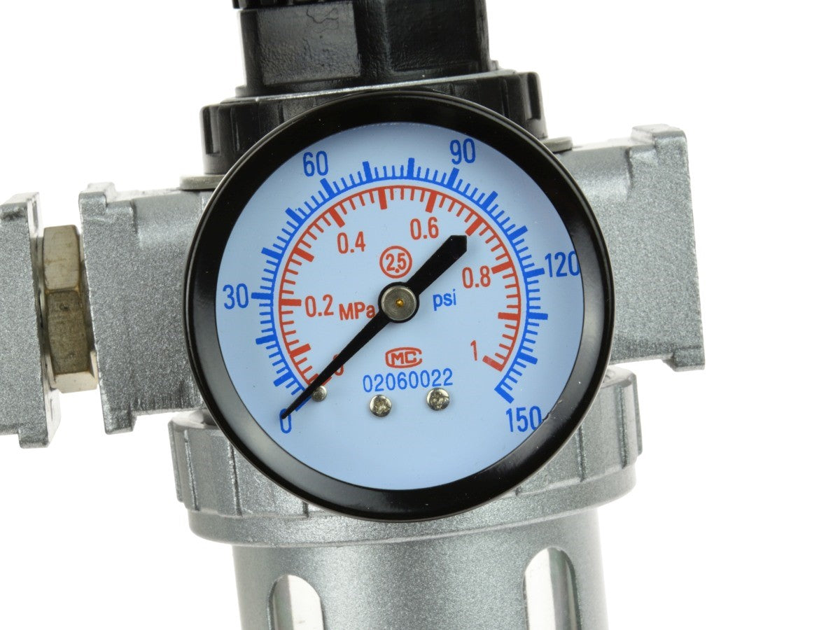 Filtro aria triplo con regolatore di pressione del separatore d'acqua, regolatore del compressore d'aria con valvola di riduzione della pressione e manometro, accessorio per utensili pneumatici, Geko