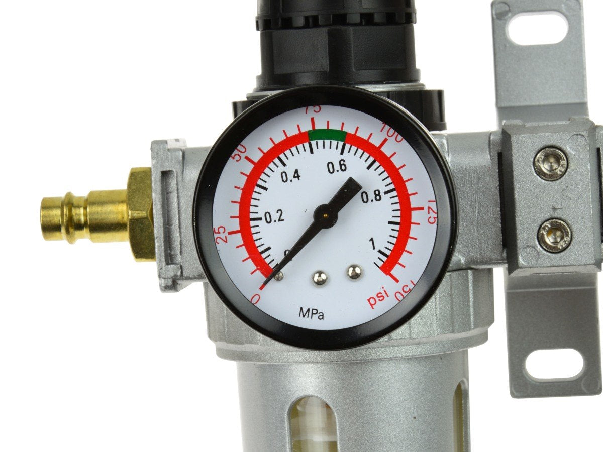 Separatore d'acqua e olio ad aria compressa, riduttore di pressione per compressore, filtro regolatore aria con manometro 1/2 " Geko