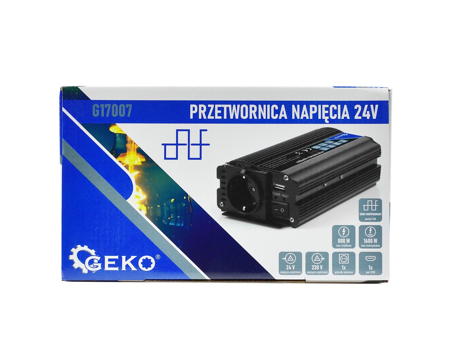Inverter di tensione , convertitore di tensione  24-220 v 800/1600 w Geko
