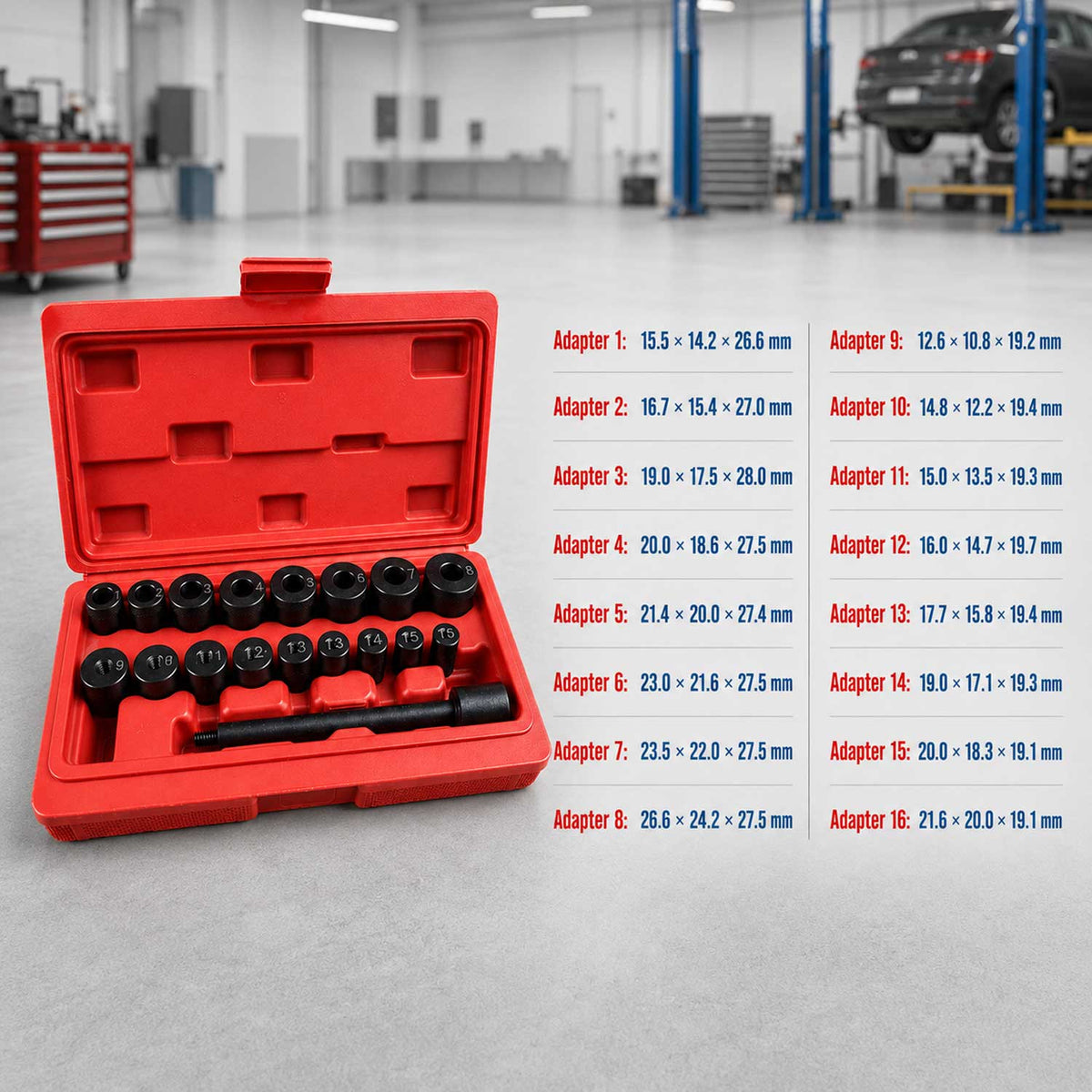 Kit-set attrezzi per allineamento e centraggio frizione auto universali, Gebo Tools