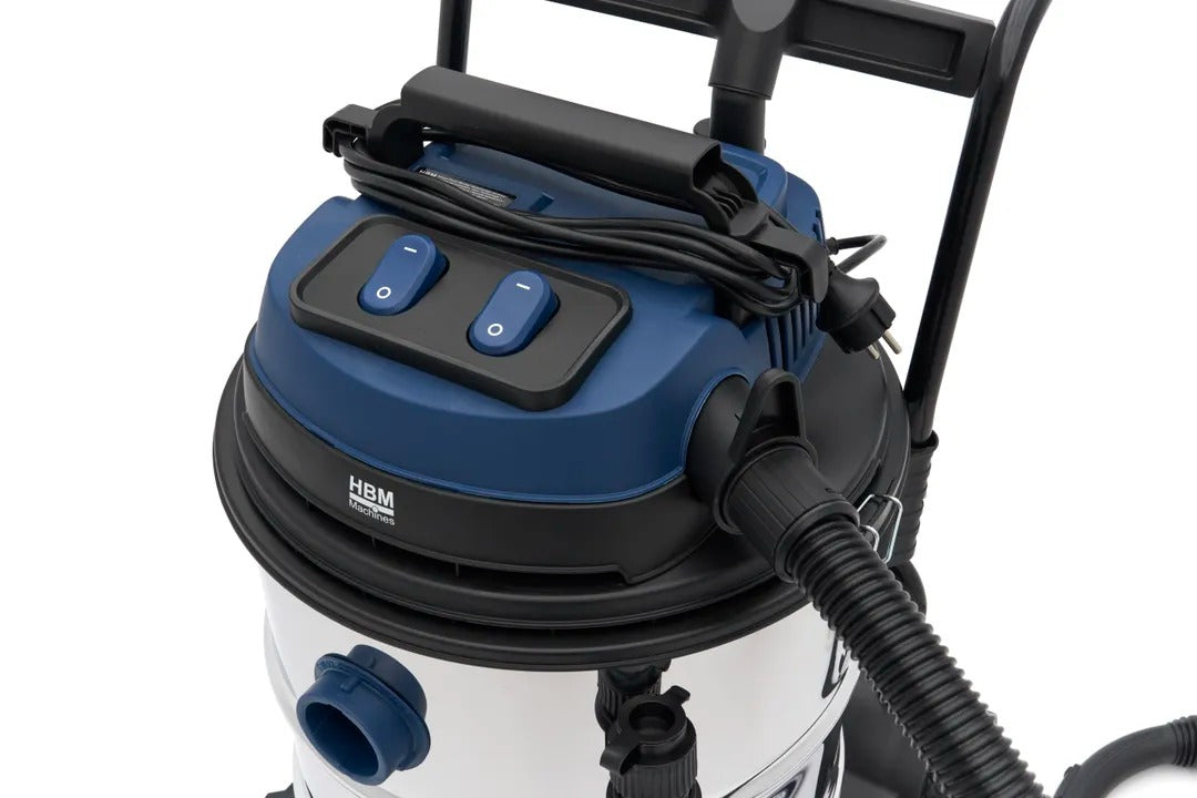 Aspirapolvere aspiratore industriale secco umido per officina casa e auto 2400 W 80 l HBM