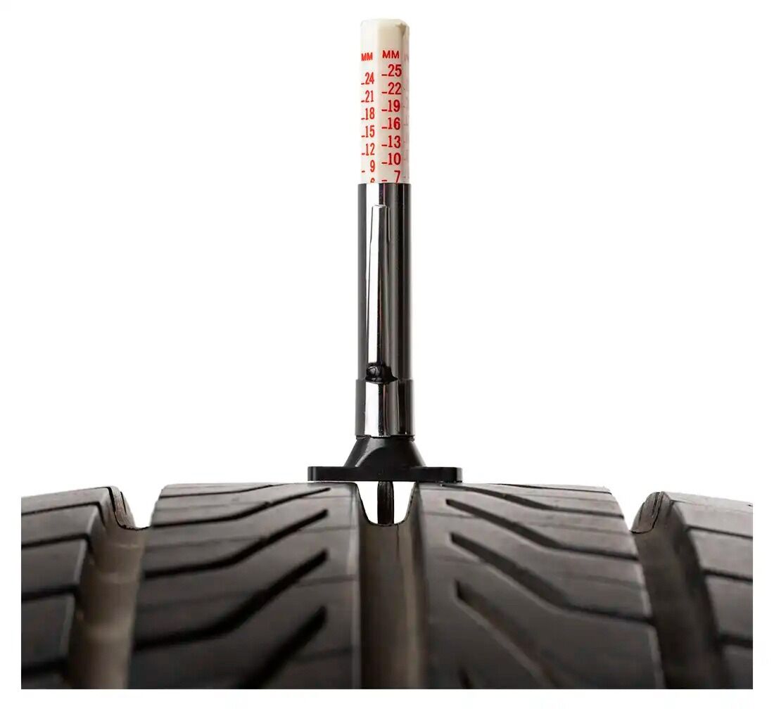 Misuratore profondità battistrada pneumatici, misuratore calibro-spessore del battistrada in 25 mm / 32 pollice, spessimetro per pneumatici per auto moto motocicletta