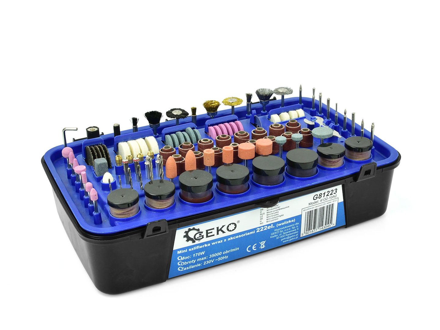 Mini utensile rotante senza fili, kit smerigliatrice con accessori, per incisione, levigatura, lucidatura, foratura, rettifica, kit smerigliatrice mini trapano, 222 pezzi 220 V Geko