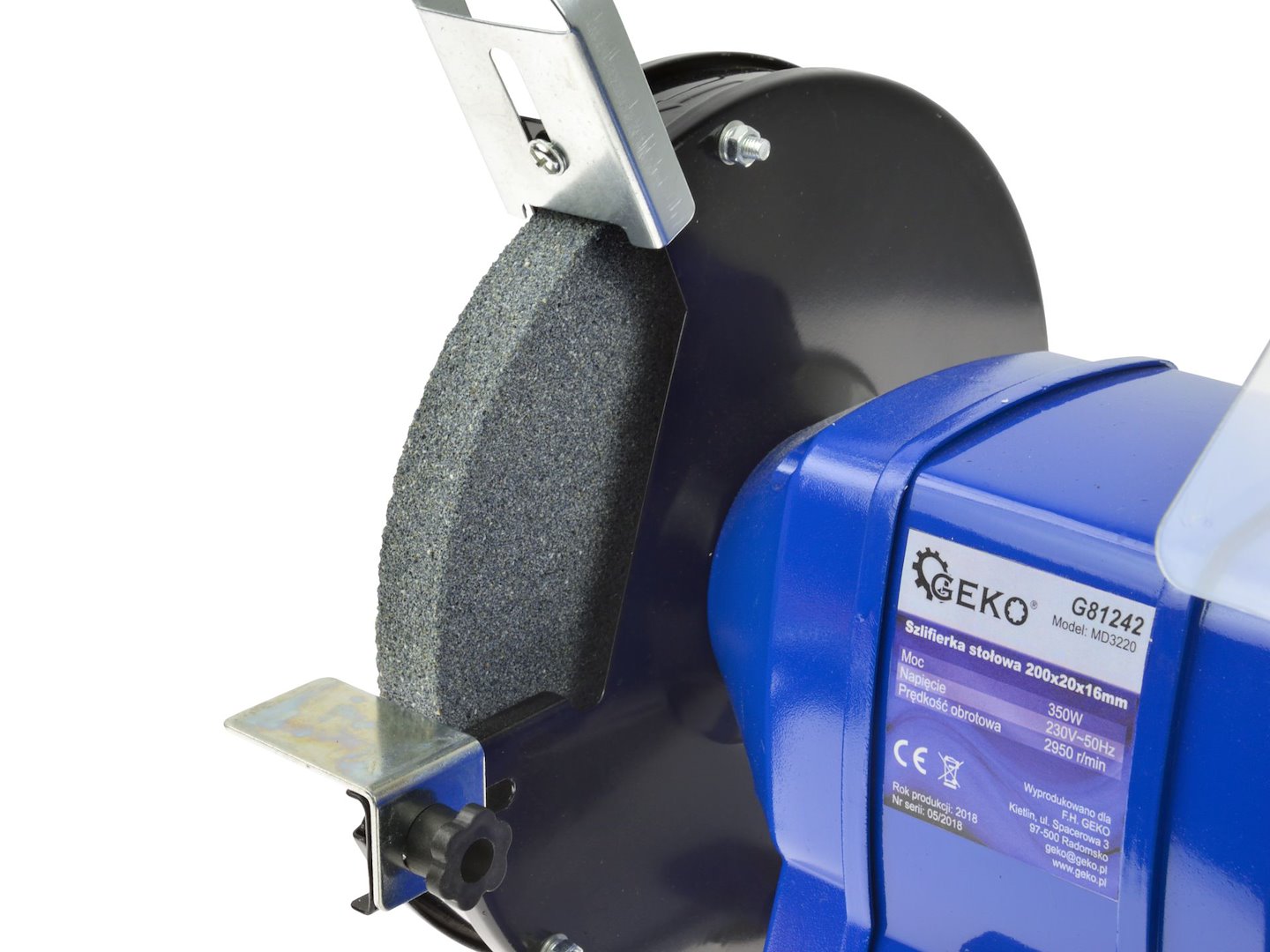 Mola smerigliatrice da banco professionale ø200mm, smerigliatrice da banco doppia, 350W 200 x 20 x 16mm Geko