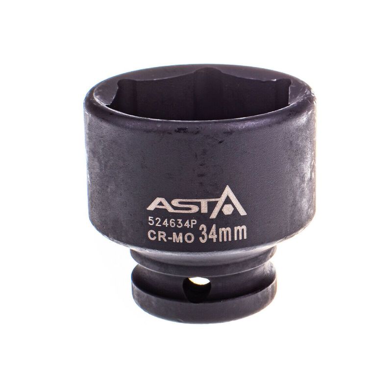 Chiave a bussola ad impatto con attacco 1/2" pollici, 34 mm, Cr-Mo
