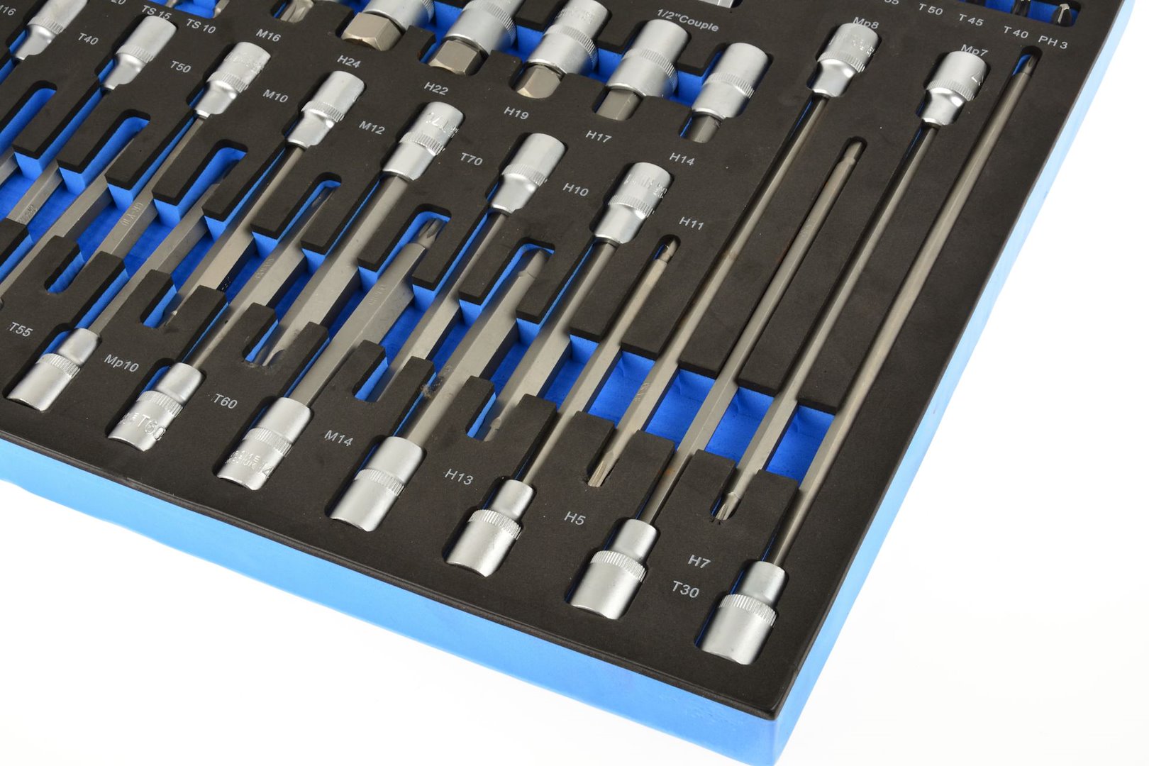Set di inserti bit Torx 102 pezzi, con inserto in schiuma per carrello portautensili, schiuma espansa, schiuma a forma di cubo, modulo per carrelli porta attrezzi, Geko